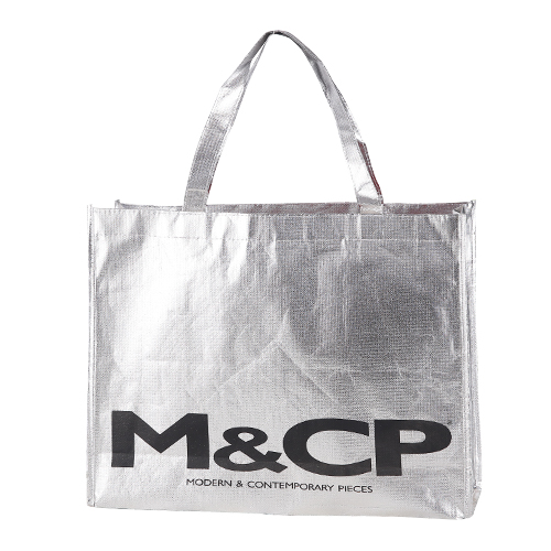 銀色無紡布服裝收納手提袋定制